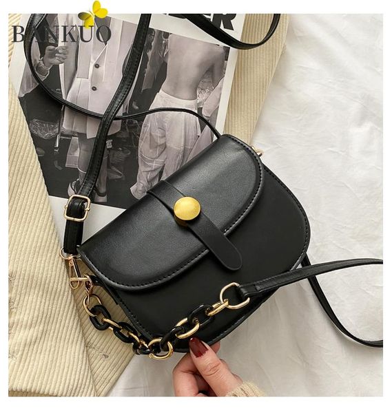 

bankuo women's bag new popular pu solid color shoulder bag leather fashion all-match crossbody girly vintage x243