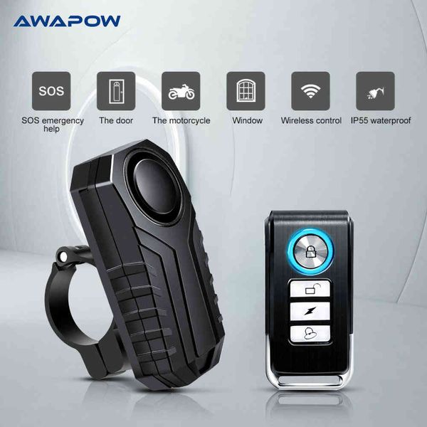 

anti-theft 113db vibration sound remote control waterproof alarm with fixed clip motorcycle bicycle safety system