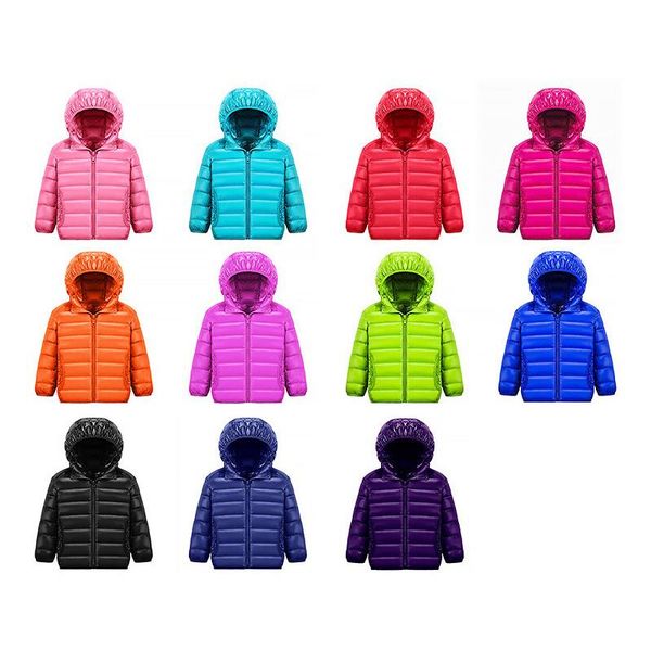 

down coat ultra light children jacket 11 color 90% white duck winter warm child boys and girls hooded, Blue;gray