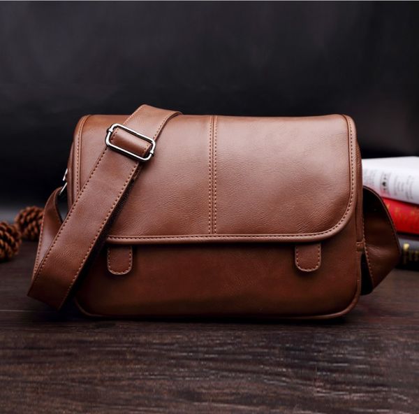 

pu leather shoulder bag for men luxurys casual crossbody man handbag messenger male side men's bags