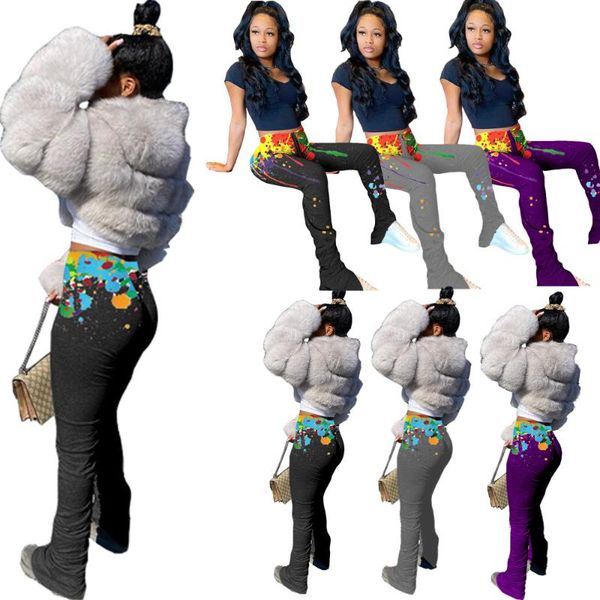 

women's pants & capris ar5028 2021 europe split fold-ink elements, Black;white