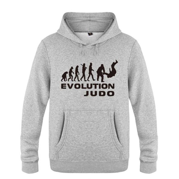 

men's hoodies & sweatshirts evolution of judo funny men fleece long sleeve hooded sweatshirt winter fitness pullover streetwear moleton, Black