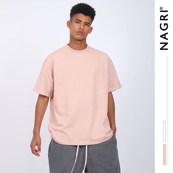 

nagri double line chao brand fog thick oversize high street loose reflective printing short sleeve t-shirt for men and women, Black