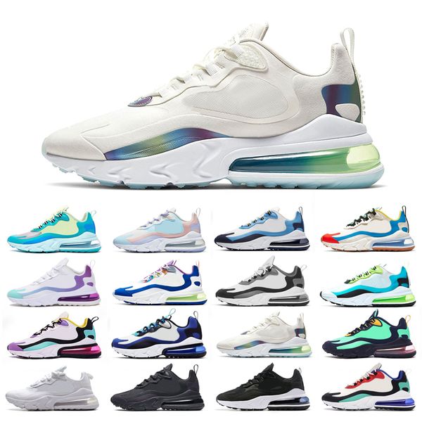 

original react running shoes man woman triple white bauhaus oracle aqua bubble electro green cream bright violet dusk purple easter size 36-