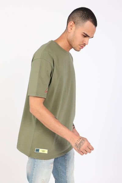 

men's t-shirts men green cycling neck oversize t-shirt, White;black
