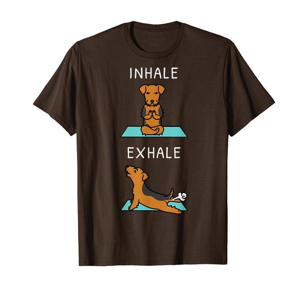 

Airedale Terrier Yoga Inhale Exhale Funny Dog Gift T-Shirt, Mainly pictures