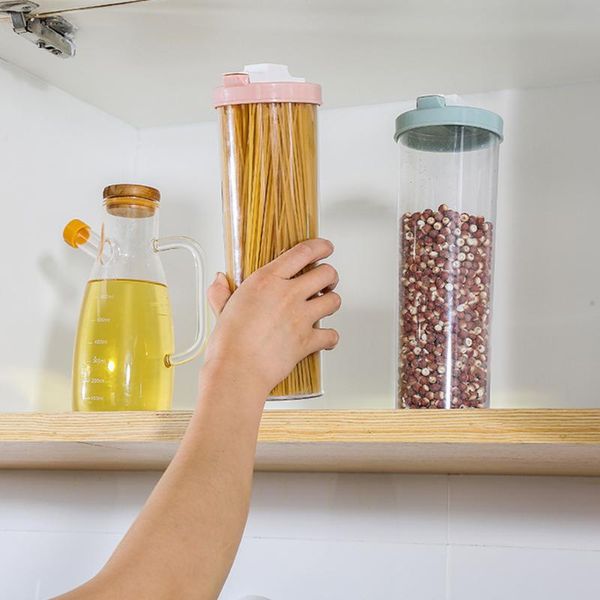 

storage bottles & jars sealed noodle pasta bottle food container with push-pull lid transparent pp bean