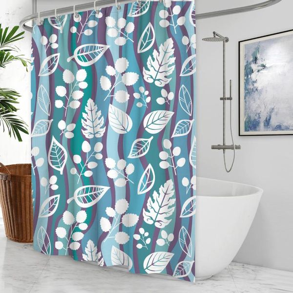 

shower curtains wtisan floral leaf theme bathroom tropical waterproof fabric with plastic hooks art decortive bathtub