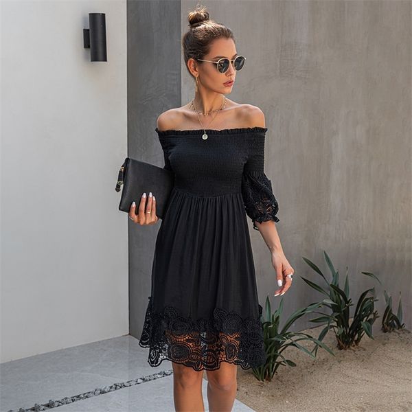 Off Dress Dress Mulheres Sexy Backless Vestidos Ruched Party Night Ladies Lace Black Roupa Fitted Roupas Elegante Outono Mulheres Vestido 210316