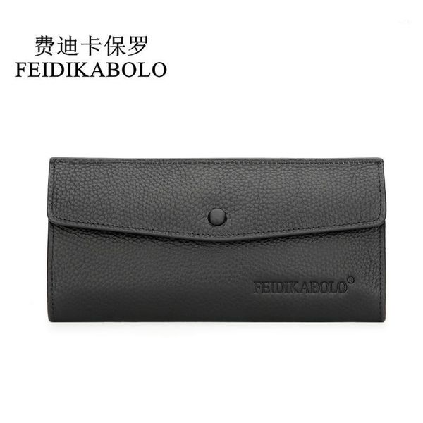 

wallets feidikabolo men wallet male genuine leather purse men's long standard carteiras billeteras mujer clutch bag1, Red;black