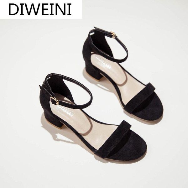 

2021 summer women's shoes pumps dress shoes women's high heels boat wedding open toe casual sandals, Black