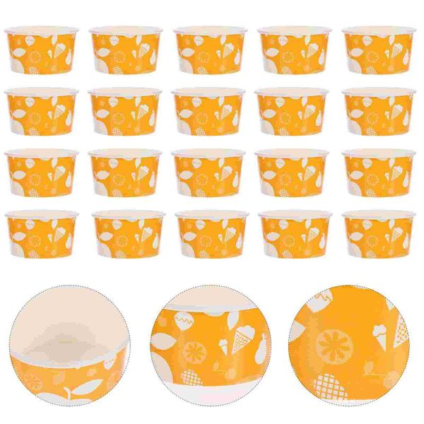 

disposable cups & straws 100 pcs 120ml ice cream bowl yogurt party sundae paper