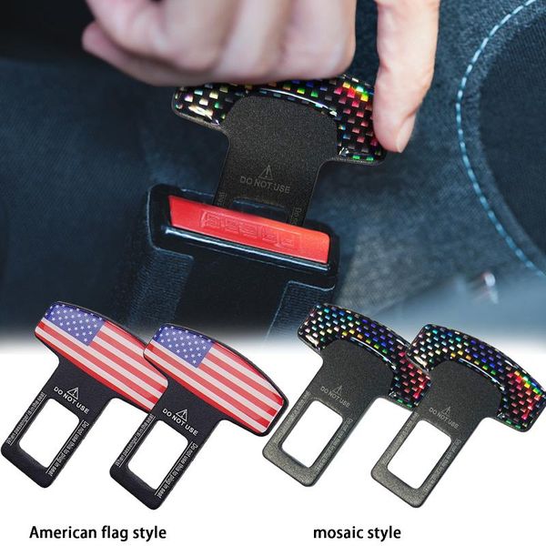 

safety belts & accessories car seat belt clip extender lock buckle plug thick insert socket american flag style