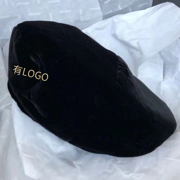

correct letter black beret female fashion art artist hat elegant temperament personality beret