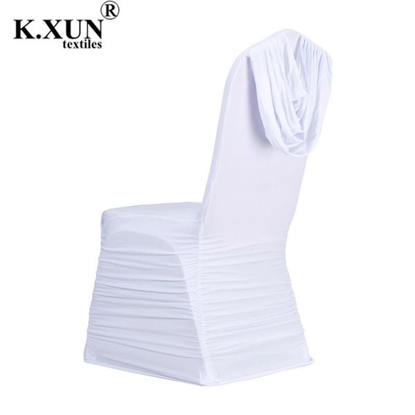 

chair covers ruffled spandex cover with swag lycra stretch for banquet wedding event decoration