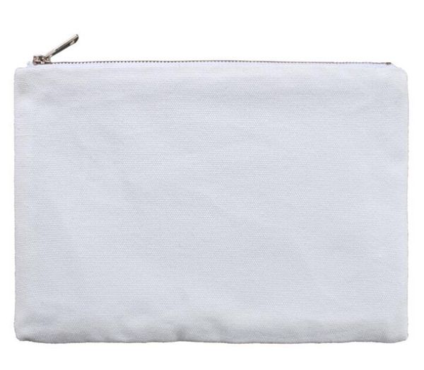 

10pcs sublimation white blank canvas makeup bag with gold zip gold lining size 16*23cm