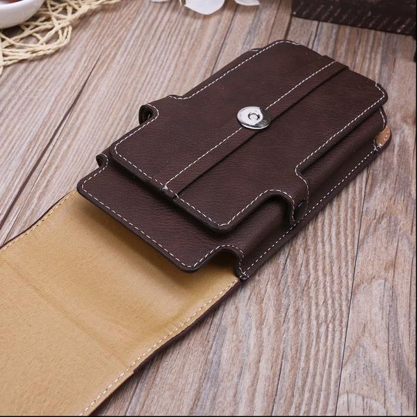 

men waist belt bum phone bags flip pockets leather coin bank cards holder storage case for outdoors sport