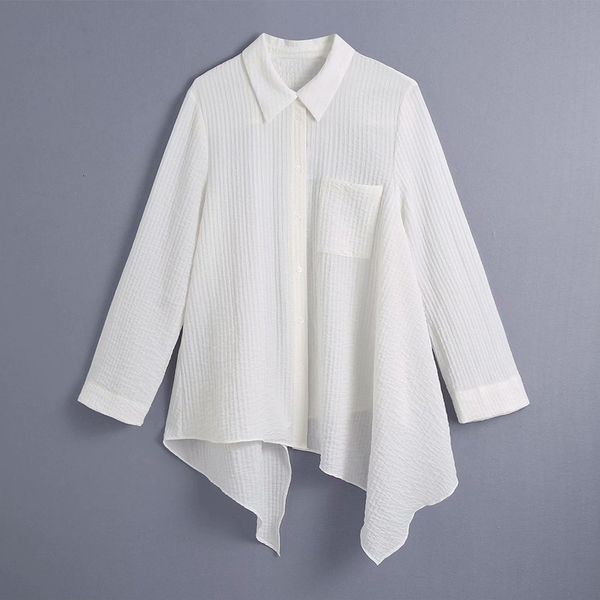 

casual dresses women turn-down blouse 2021 spring-autumn fashion ladies high street shirt female solid color irregular 4qbh, Black;gray