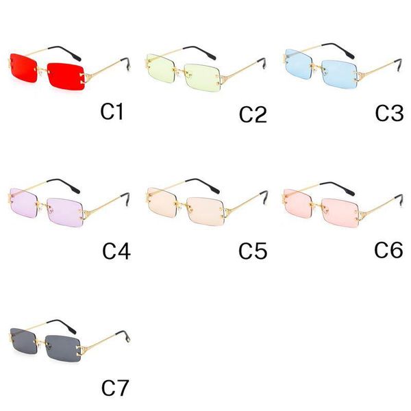 

new colorful rimless sunglasses colors box uv400 small sun shade lenses men 2021 fashion 7 wholesale fggkf pvwaq, White;black