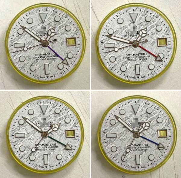 

repair tools & kits blue luminous 29mm gmt white watch dial with hand r logo for 8200,821a,8215,2813,3804 movement