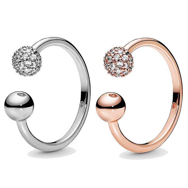 

cluster rings baofu 925 sterling silver ring open polished shiny mosaic women's wedding gift fine jewelry crystal, Golden;silver