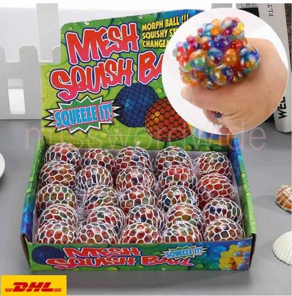 

us stock 5cm colorful mesh squishy grape ball fidget toy anti stress venting balls squeeze toys decompression anxiety reliever dhl mt29