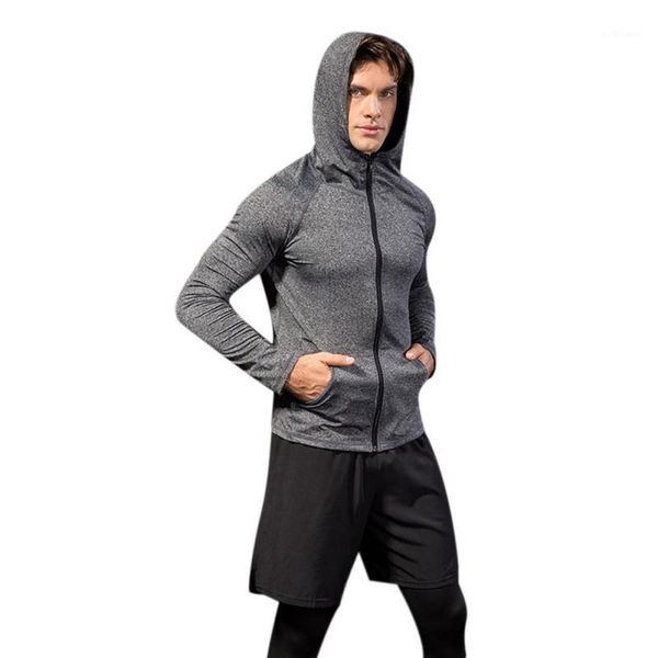 

men's jackets sports quick-drying coat autumn/winter fitness running training long sleeve zipper casual hoodied, Black;brown
