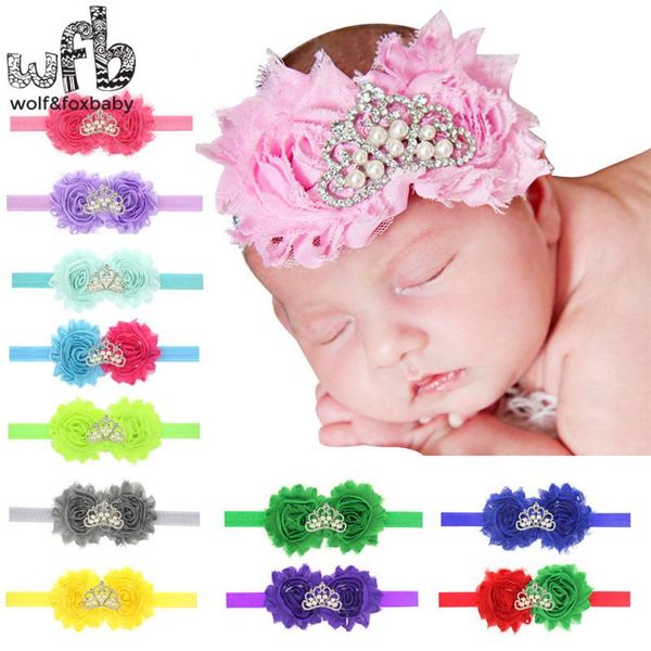 

hair accessories retail headband flowers crown rhinestone elastin fashion baby infant kids children, Slivery;white
