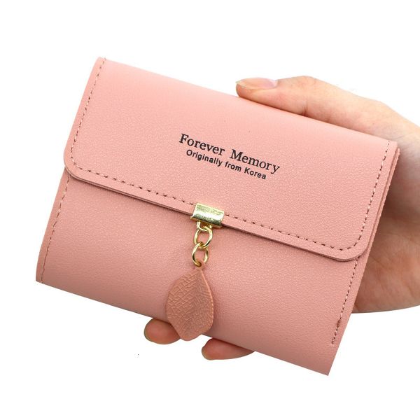 

new women pu leather leaf short women's fashion wallets money tas vintage card holders womens small portfolios, Red;black