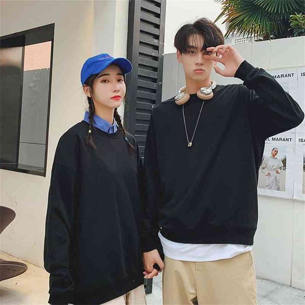 

new men's and women's pullover round neck solid color sweater group dress party book printing, Black