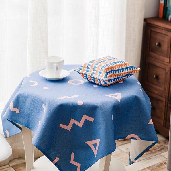 

table cloth geometric pattern cotton linen tablecloth garden fabric round square coffee c