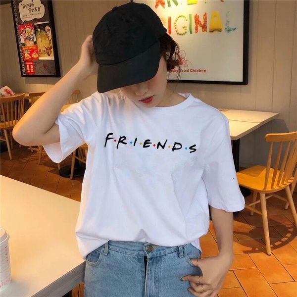 

friends tv show clothing 2021 t shirt kawaii korean tshirt 90s women female tee shirts harajuku graphic t-shirt girl summer, White