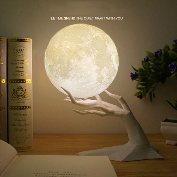 

3d printing moon light creative table lamp led night light planet bracket room lights decor