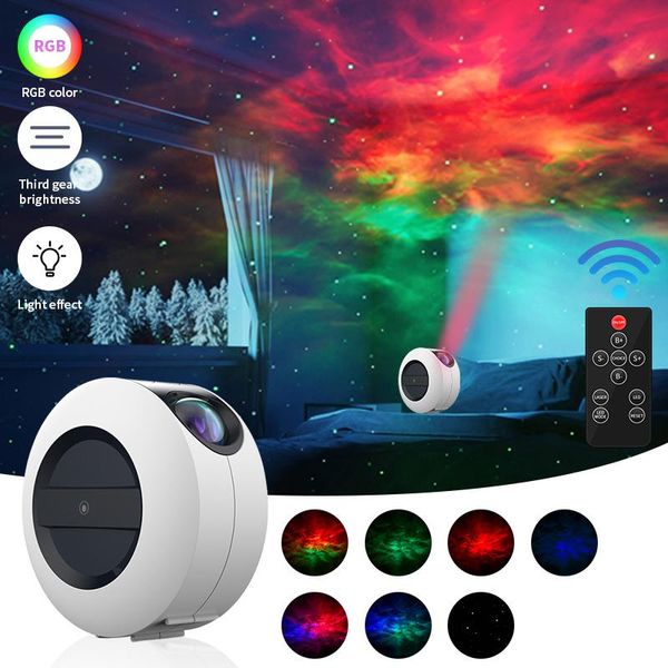 

night lights usb laser galaxy starry sky projector rotating water waving light led colorful atmospher lamp for bedroom beside lighting
