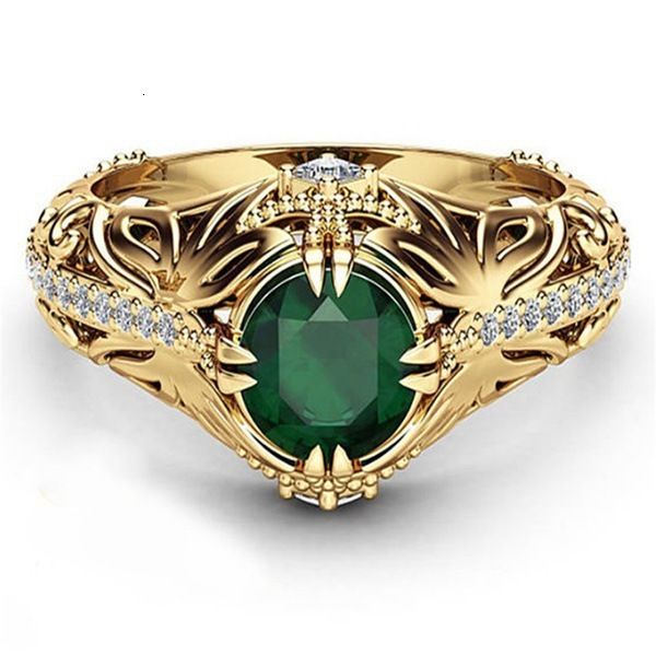 

weixu emerald plated 14k ring xury simulation diamond engagement, Silver