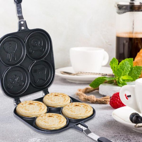 

pans frying pan 4-cup cartoon pancake breakfast egg burger double-sided omelette non-stick cake baking tool