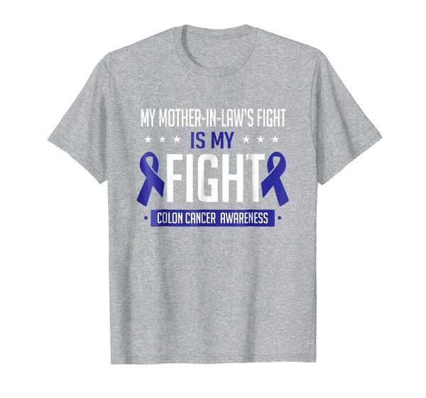 

my mother-in-law colon cancer awareness shirt, White;black