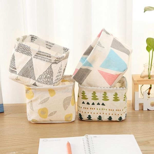 

storage baskets home cotton line deskbox cosmetic sundries clothes toys basket office organizer organizers