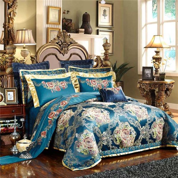 

bedding sets luxury high-rise high-density satin weave king bedsheet 001 bedspread 6/8/9/pcs duvet cover wedding  4pcs set