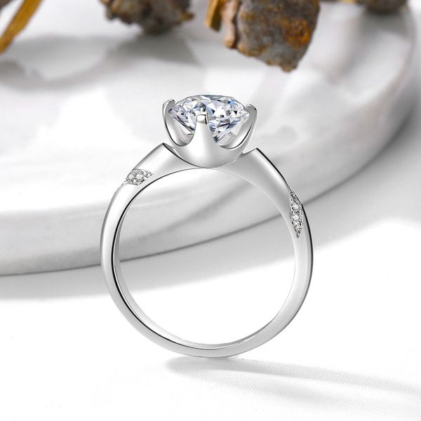 

panash real original 925 solid silver ring for women luxury 1.5 ct zirconia diamond rings fine jewelry j-415, Slivery;golden