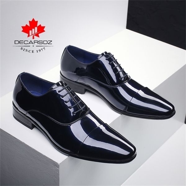 

decarsdz men formal shoes spring shoes men fashio leather business classic original office wedding dress shoes 220315, Black
