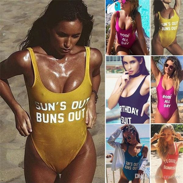 

plus size s-3xl letter printed one-piece suits mermaid bikini push-up padded monokini swimsuit swimwear bikinis one pieces suit