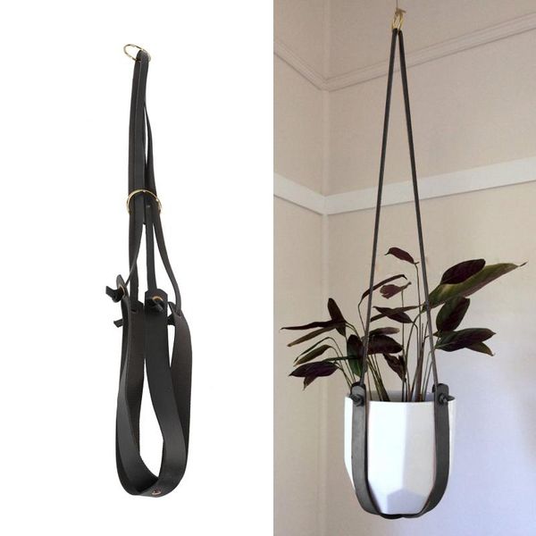 

other garden supplies synthetic faux pu leather plant hanger wall decoration flower pot indoor outdoor atio home hanging basket balcony deco