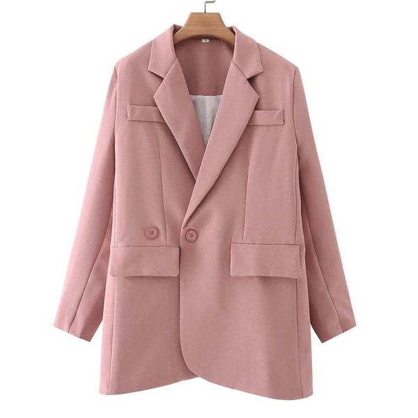 

women's suits & blazers seebeautiful casual large size coat notched collar long sleeve double breasted pocket women autumn 2021 fashion, White;black