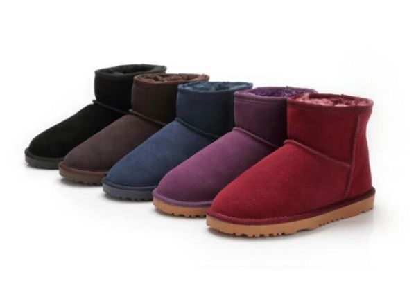 Brand WGG clássica Women Boots Popular Austrália Sapatos de couro genuíno Mini bota de neve alta feminina e curta US4-Us13