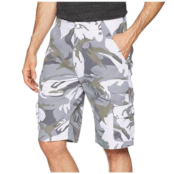 

men's shorts jaycosin summer outdoor camouflage cargo pocket cotton casual half pants mid waist drawstring loose, White;black