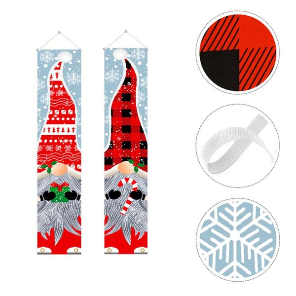 

party decoration 1 pair christmas door banner curtains signs (random color)