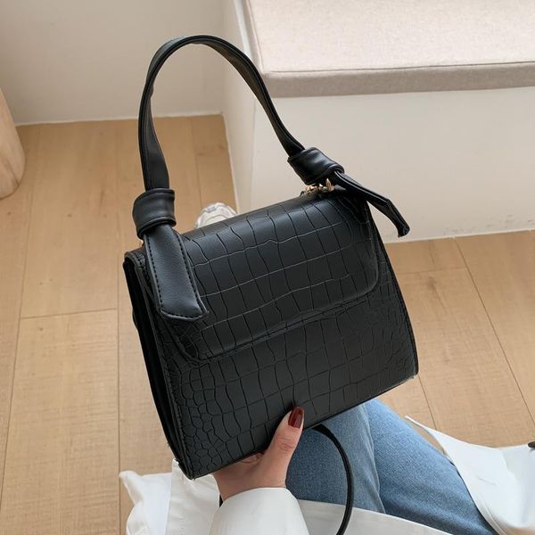 

shoulder bags small satchel women's 2021 korean foreign trade style portable crocodile bag square