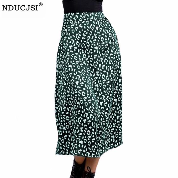 

skirts nducjsi summer women fashion high waist black green leopard beach clothing female long wrap