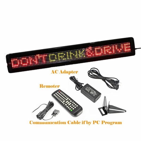 

new remote control display board scrolling programmable 7*80dots rs232 led sign moving message display for business